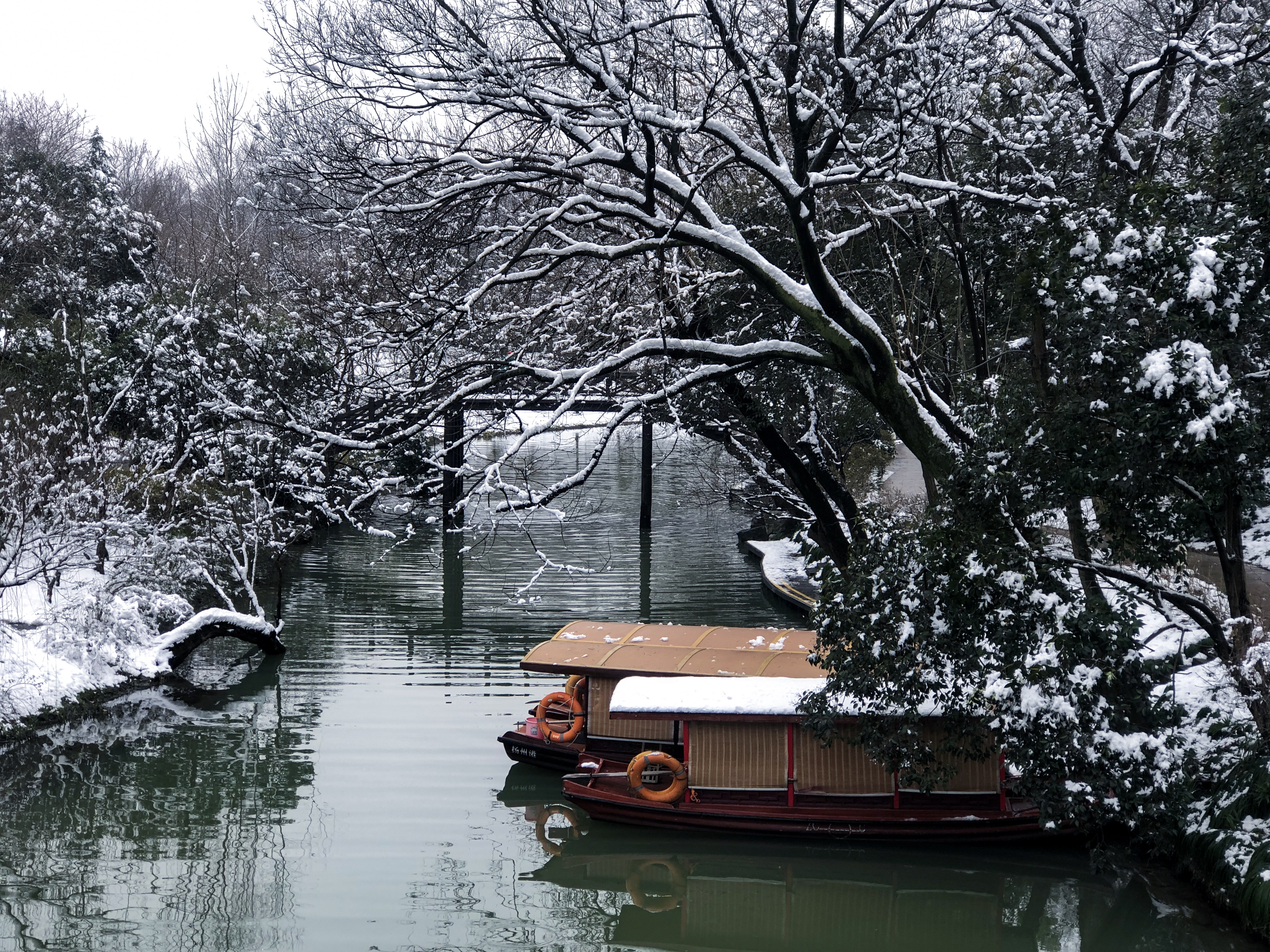 瘦西湖的雪景